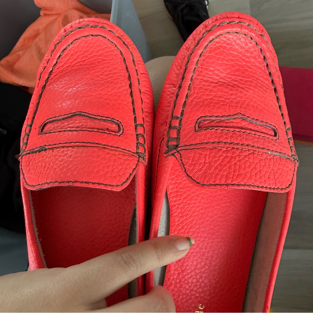 Kate Spade Vibrant Orange Leather Flats - Picture 5 of 6